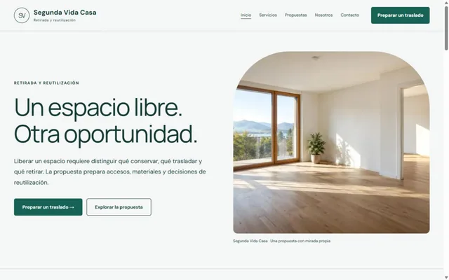 Vista previa de Segunda Vida Casa · Retirada y reutilización