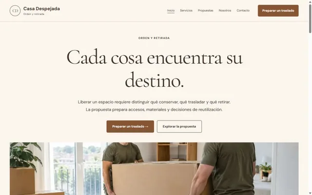 Vista previa de Casa Despejada · Orden y retirada