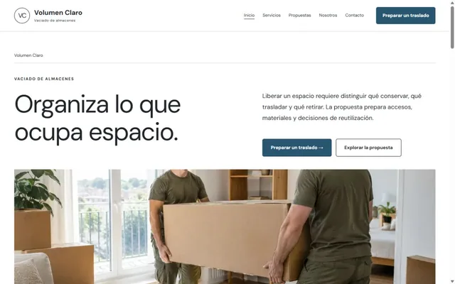 Vista previa de Volumen Claro · Vaciado de almacenes