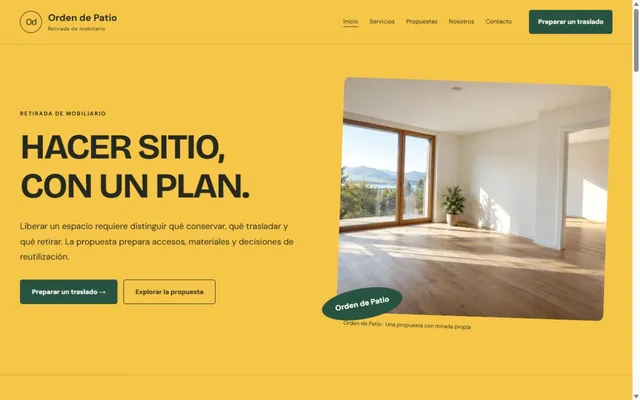 Vista previa de Orden de Patio · Retirada de mobiliario