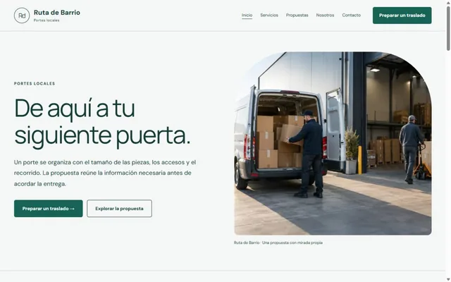 Vista previa de Ruta de Barrio · Portes locales