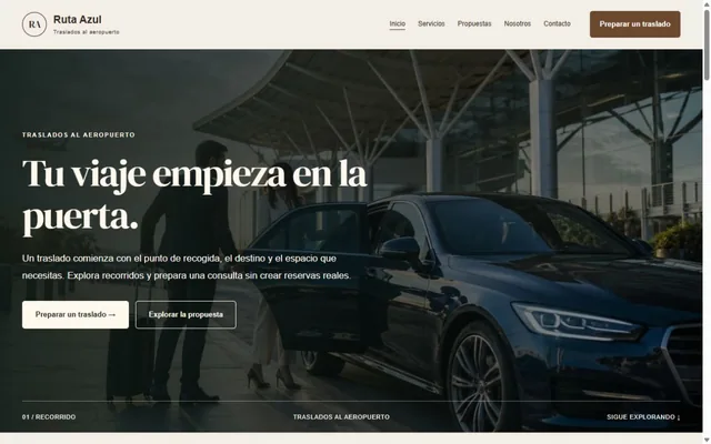 Vista previa de Ruta Azul · Traslados al aeropuerto