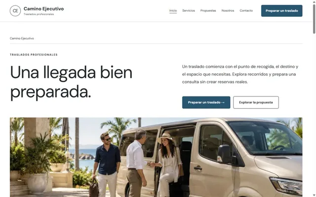 Vista previa de Camino Ejecutivo · Traslados profesionales