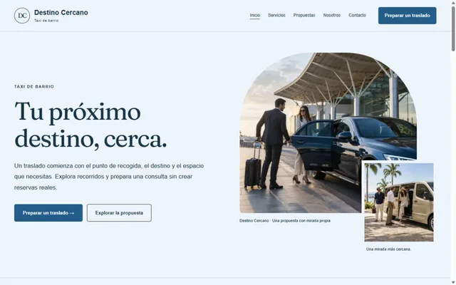 Vista previa de Destino Cercano · Taxi de barrio