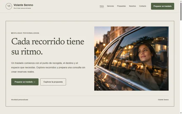 Vista previa de Volante Sereno · Movilidad personalizada