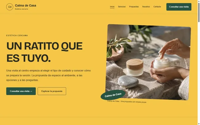 Vista previa de Calma de Casa · Estética cercana