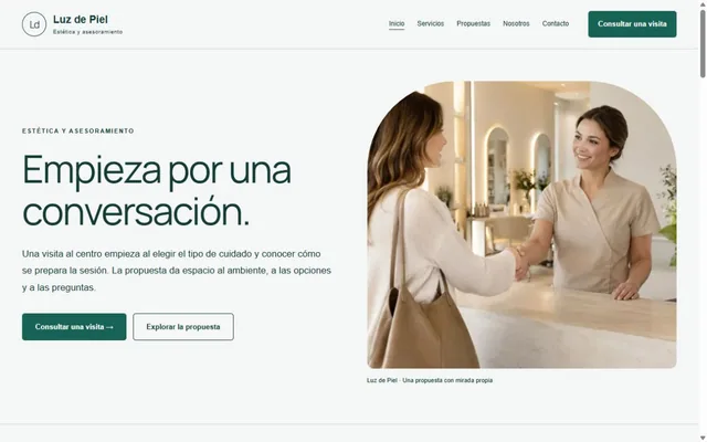 Vista previa de Luz de Piel · Estética y asesoramiento