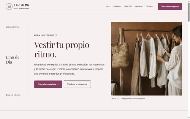Vista previa de Lino de Día · Moda independiente