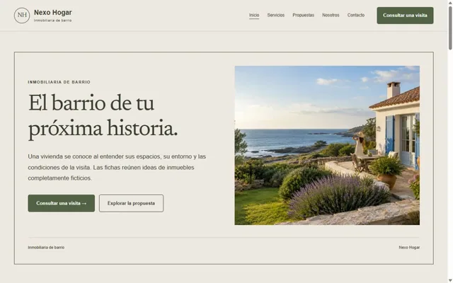 Vista previa de Nexo Hogar · Inmobiliaria de barrio
