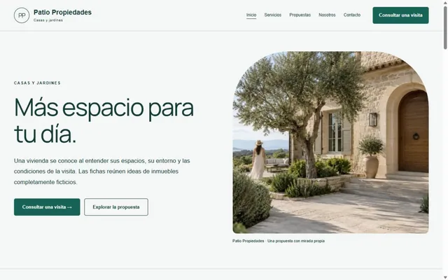 Vista previa de Patio Propiedades · Casas y jardines