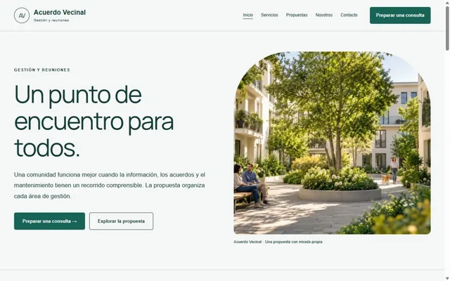 Vista previa de Acuerdo Vecinal · Gestión y reuniones