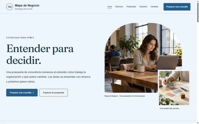 Vista previa de Mapa de Negocio · Estrategia para pymes