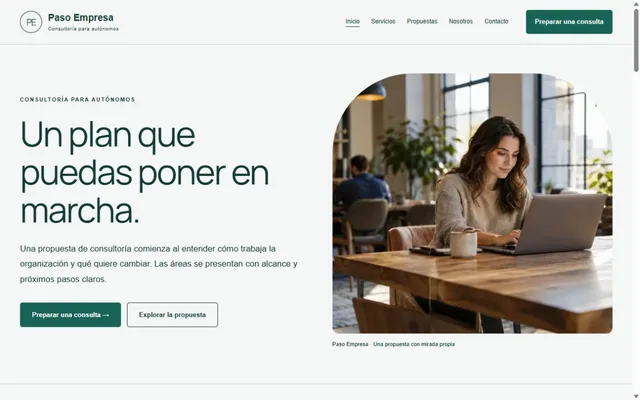 Vista previa de Paso Empresa · Consultoría para autónomos