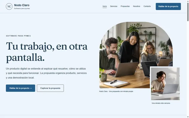 Vista previa de Nodo Claro · Software para pymes