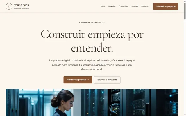 Vista previa de Trama Tech · Equipo de desarrollo