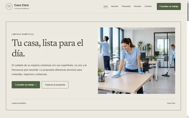 Vista previa de Casa Clara · Limpieza doméstica