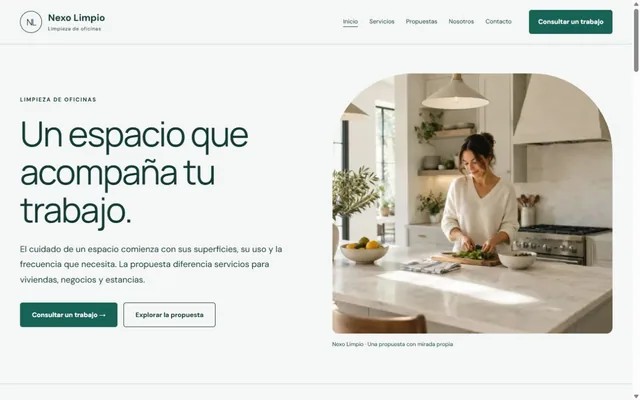 Vista previa de Nexo Limpio · Limpieza de oficinas