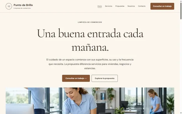 Vista previa de Punto de Brillo · Limpieza de comercios