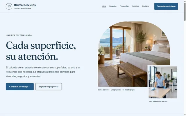Vista previa de Bruma Servicios · Limpieza especializada