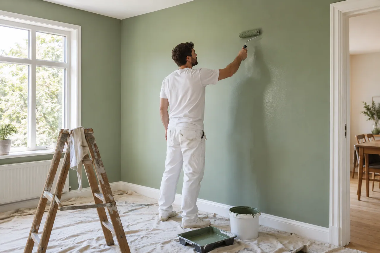 Pintura de viviendas · Fotografía creada para el concepto ficticio Brocha Serena